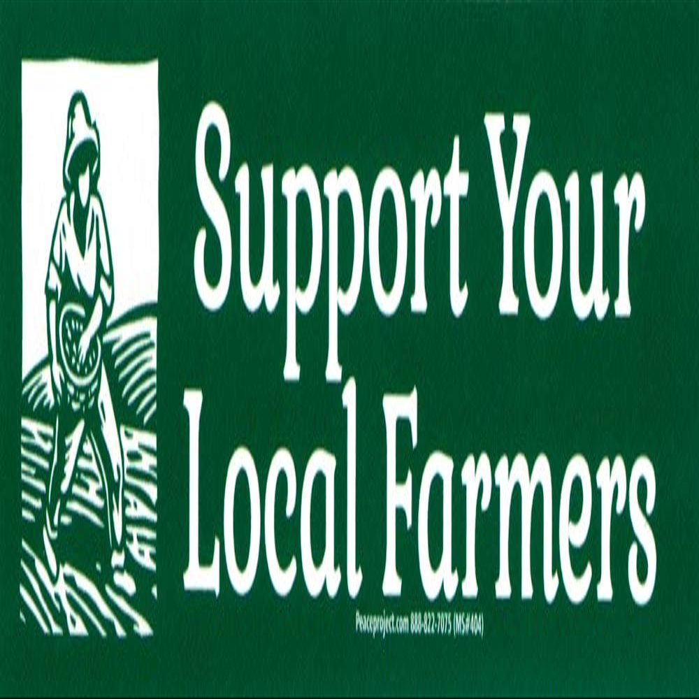 Support Your Local Farmers Agriculture Farming Small Magnetic Decal/Bumper Magnet 6.25-by-1.625 Inches