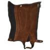 Ovation Kids' Pro Suede Ribbed Half Chaps - Youth Equestrian Horseback Riding Protective Gaiters with Ribbed Elastic Panels, Hidden Coil Zipper & Snap Closures, Brown, 12-14 (B) Tall view 3
