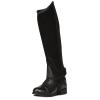 Ovation Kids' Pro Suede Ribbed Half Chaps - Youth Equestrian Horseback Riding Protective Gaiters with Ribbed Elastic Panels, Hidden Coil Zipper & Snap Closures, Black, 8-10 (A) Tall view 1