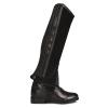 Ovation Kids' Pro Suede Ribbed Half Chaps - Youth Equestrian Horseback Riding Protective Gaiters with Ribbed Elastic Panels, Hidden Coil Zipper & Snap Closures, Black, 8-10 (A) Tall view 2
