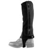 Ovation Kids' Pro Suede Ribbed Half Chaps - Youth Equestrian Horseback Riding Protective Gaiters with Ribbed Elastic Panels, Hidden Coil Zipper & Snap Closures, Black, 8-10 (A) Tall view 4