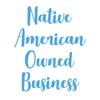Dark Spark Decals Native American Owned Business Cursive Text 9 inch Light Blue Indoor Outdoor Vinyl Decal view 1