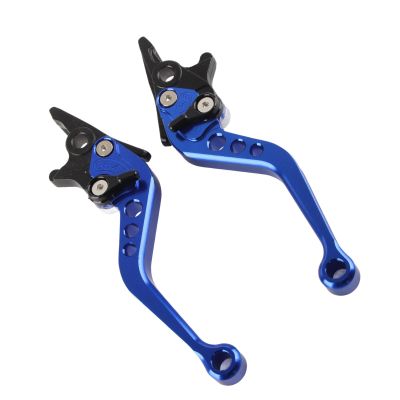 EVGATSAUTO Motorcycle Brake Levers, 2pcs CNC Aluminum Alloy Motorcycle Brake Handle Brake Levers Multi Colors(Blue)
