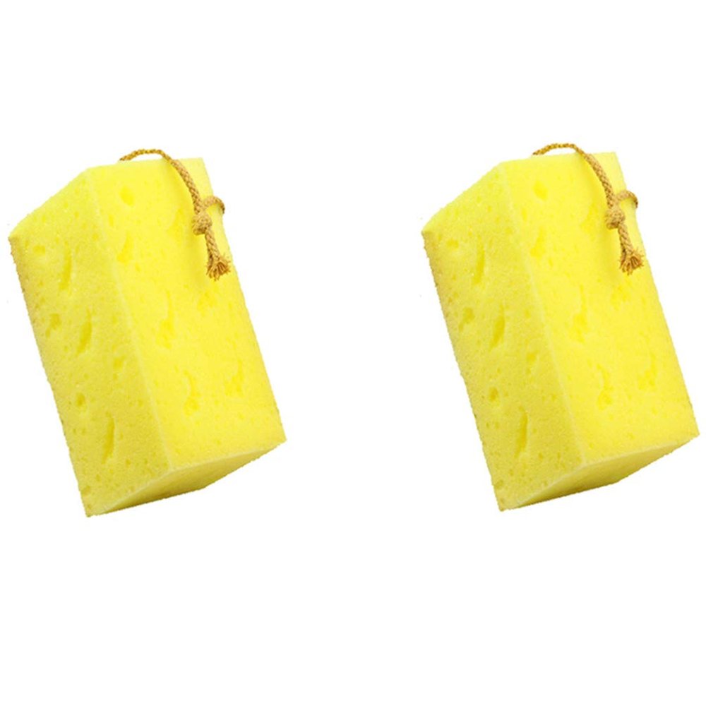 Wakauto 2pcs Honeycomb Car Wash Sponge for Tire and Windshield Cleaning High Density Soft and Absorbent Cleaning Tool for Home and Vehicle Care Yellow