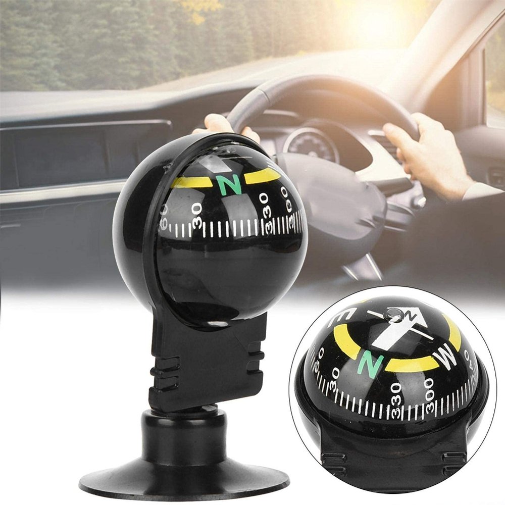 2pcs Car Compass Ball, Compass for Car, Mount Dashboard Compasses Direction Pointing Guide Ball with Suction Cup Car Decoration for Auto, Boat