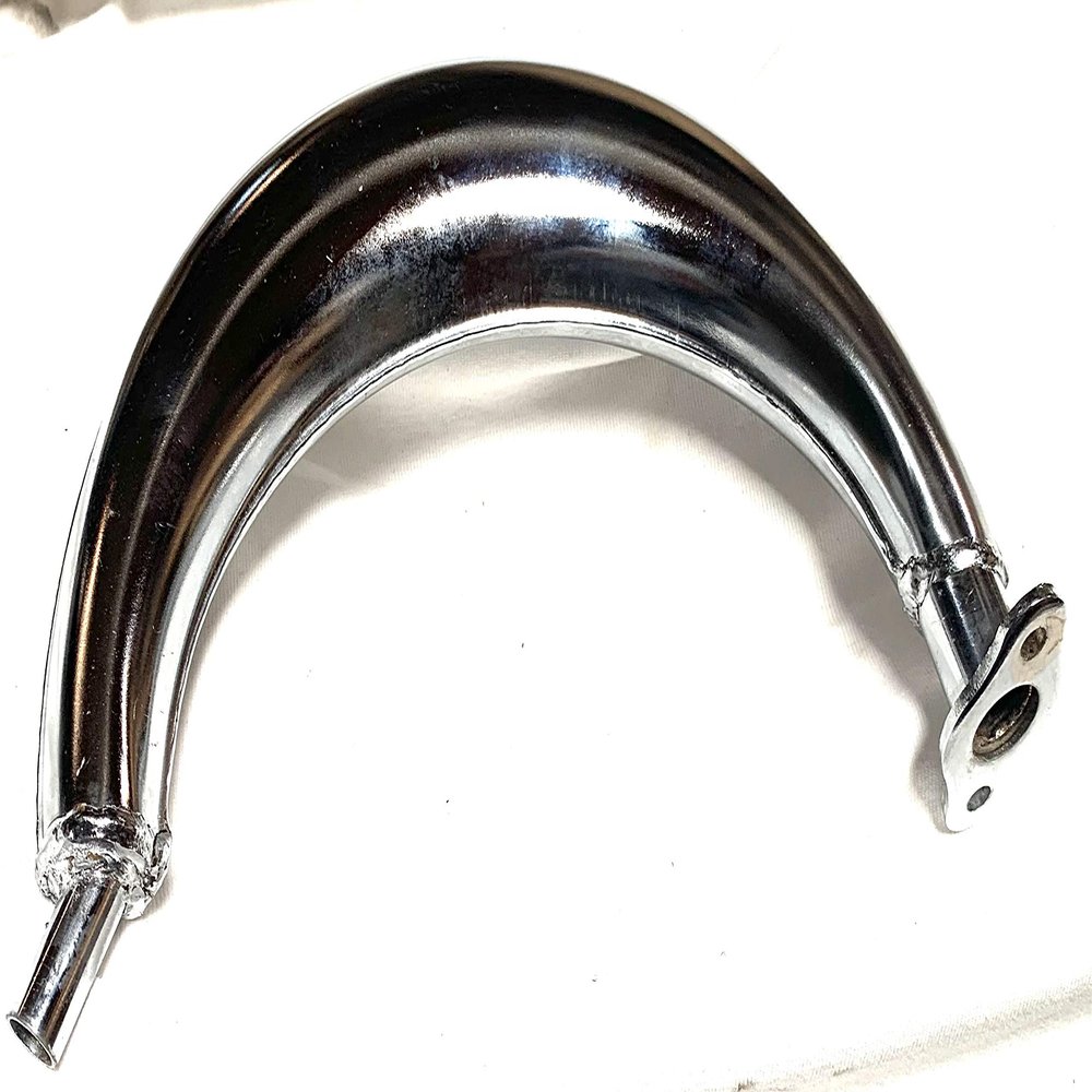 BGF Banana pipe Muffler Exhaust Chamber Silencer for 80cc 100cc 2-stroke gas motor bike (CHROME)