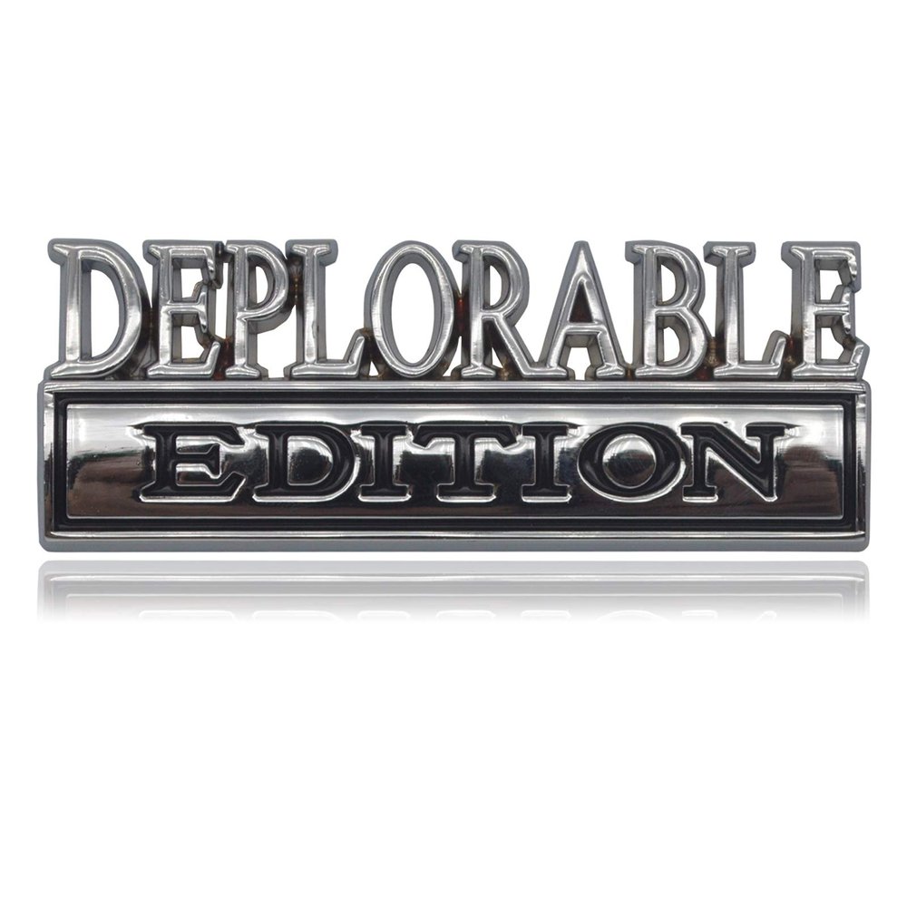 GeeGeeTop Universal Deplorable Edition Emblem Sticker Replacement Car Truck SUV Compatible with Ford F150 Jeep Dodger Chevrolet Badge Tailgate Badge Front Grille Hood Trunk