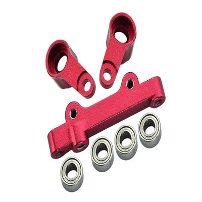 1/18 Mini-T 2.0 2WD Stadium Truck Upgrade Parts Aluminum Steering Assembly - 7Pc Set Red