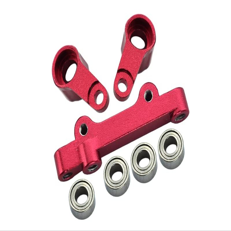 1/18 Mini-T 2.0 2WD Stadium Truck Upgrade Parts Aluminum Steering Assembly - 7Pc Set Red