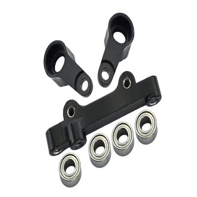 1/18 Mini-T 2.0 2WD Stadium Truck Upgrade Parts Aluminum Steering Assembly - 7Pc Set Black