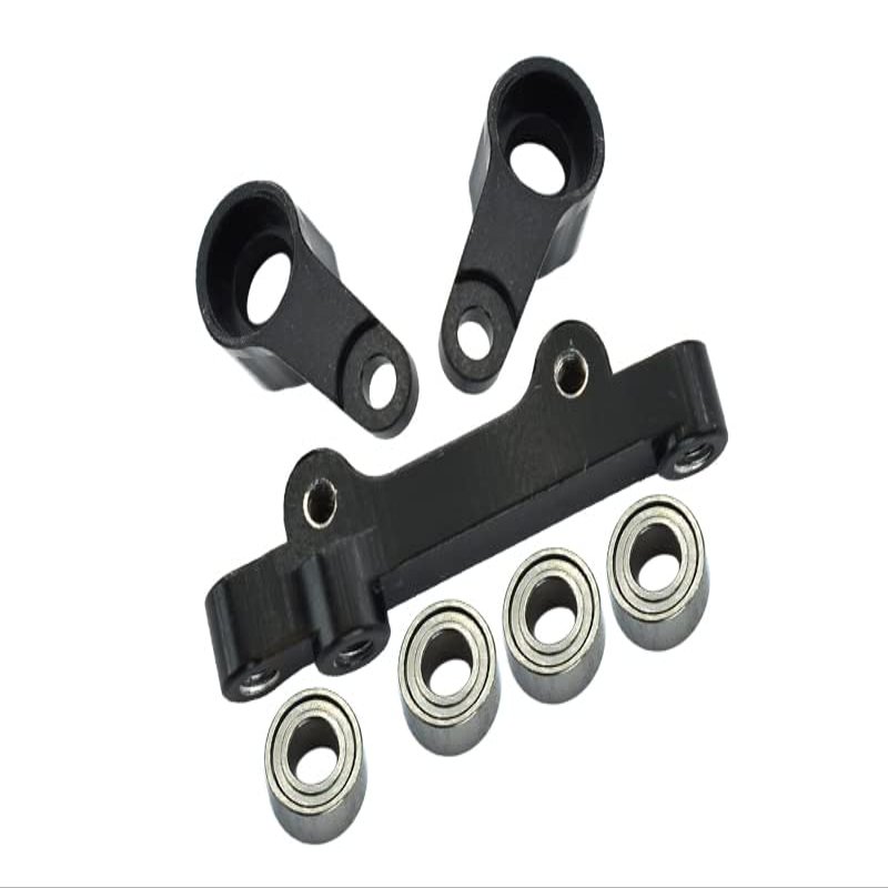 1/18 Mini-T 2.0 2WD Stadium Truck Upgrade Parts Aluminum Steering Assembly - 7Pc Set Black