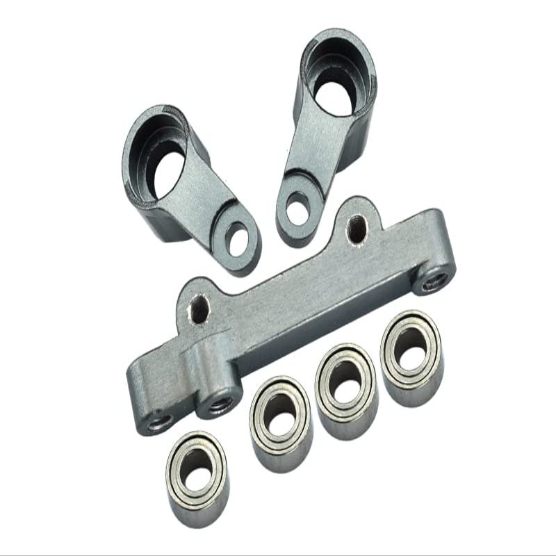 GPM For Losi 1/18 Mini-T 2.0 2WD Stadium Truck Upgrade Parts Aluminum Steering Assembly - 7Pc Set Gray Silver