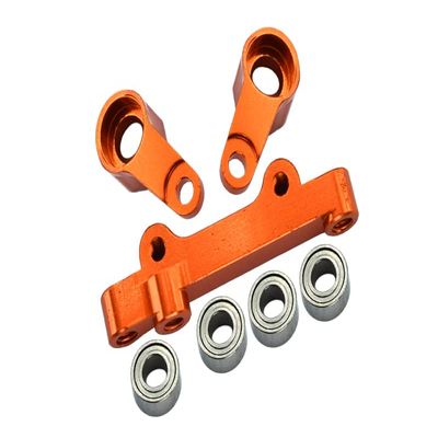 GPM For Losi 1/18 Mini-T 2.0 2WD Stadium Truck Upgrade Parts Aluminum Steering Assembly - 7Pc Set Orange