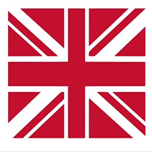 United Kingdom Flag Country y1353 Vinyl Sticker Decals (Pack of 2) for Car Window Laptop Phone Tablet (3" x 24", RED)