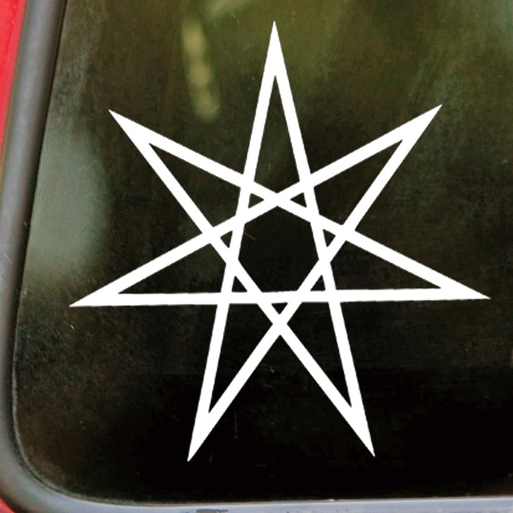 Minglewood Trading Red - Setogram Faery Star Vinyl Decal Sticker - Magick Septagram Fairy Elven - 15w x 15h inches - Die Cut Sticker