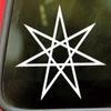 Minglewood Trading Red - Setogram Faery Star Vinyl Decal Sticker - Magick Septagram Fairy Elven - 15w x 15h inches - Die Cut Sticker view 1