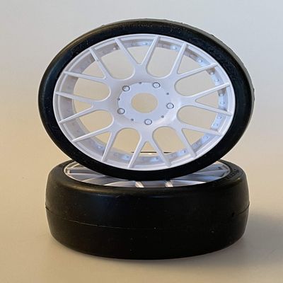 Sweep Racing 40145E415 1:8 GT Belted Slick EXP 45 Shore White Spoke Rim (2)