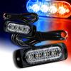 Q1-TECH, LED Emergency Strobe Lights, 2PCS Red Blue 4-LED Strobe Warning Emergency Flashing Light Caution Construction Hazard Light Bar For Car Truck Van Off Road Vehicle SUV Surface Mount view 1