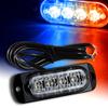 Q1-TECH, LED Emergency Strobe Lights, 2PCS Red Blue 4-LED Strobe Warning Emergency Flashing Light Caution Construction Hazard Light Bar For Car Truck Van Off Road Vehicle SUV Surface Mount view 3