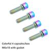 LvTu Titanium Bolt TC4 M6 X 18MM Disc Brake Caliper Adapter Mount Screw Pack of 4 with Gasket (Color : Rainbow) view 2