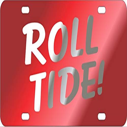 Dixie Dawgs Laser Cut Alabama Roll Tide License Plate Car Tag Red Roll Tide