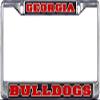 Dixie Dawgs Georgia Bulldogs Metal License Plate Frame for Front or Back of Car Officially Licensed view 1