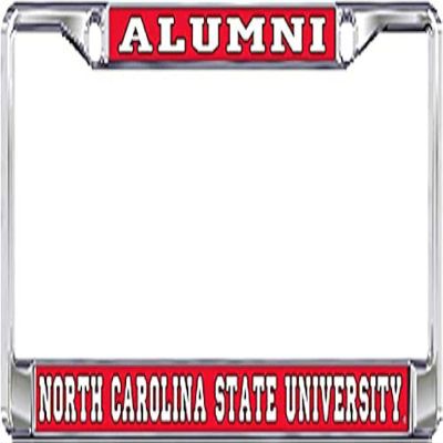 Dixie Dawgs North Carolina State Wolfpack Metal Domed License Plate Frame for Front or Back of Car Officially Licensed (Alumni)