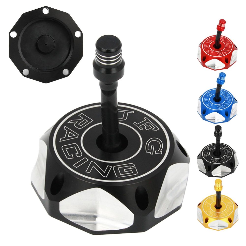 JFG RACING Dirt Bike Gas Fuel Tank Cap Cover With Air Vent Hose for DRZ50/70/125/400/400E, LT-R450, LT-Z250/400/400Z, TE250, YZ250, TTR250, Raptor 125/250/350/660, YFZ450 And More ATV Motorcycle, BLUE