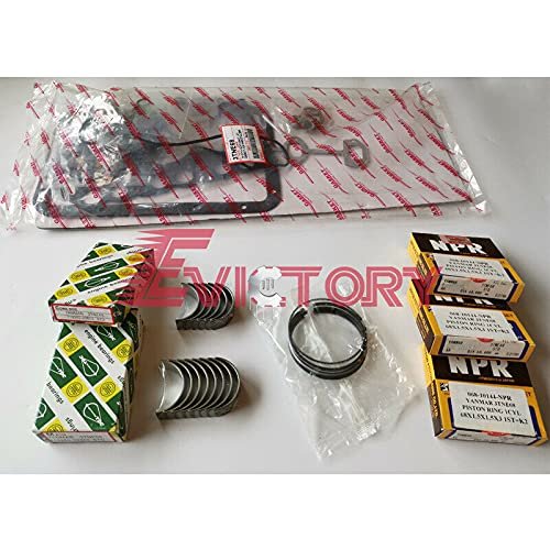 for Yanmar 3D68E 3TNA68 3TNE68 Piston Ring Overhaul kit Gasket + Engine Bearing