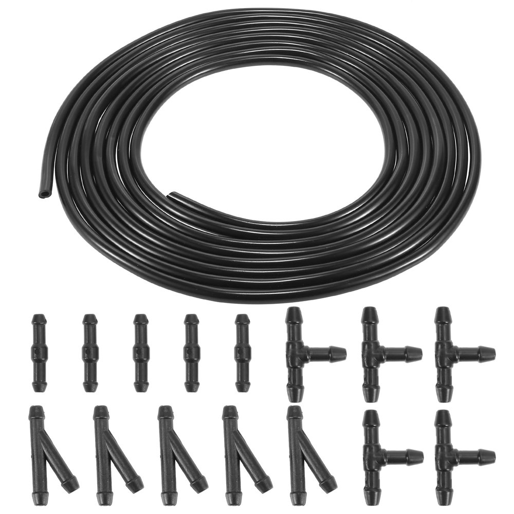 X AUTOHAUX Windshield Washer Jet Nozzle Hose Tube Kit 5 Meters Washer Fluid Hose and 15 Connectors for Universal Car SUV Pickup Auto Vehicles