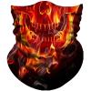 Obacle Skull Face Mask Half for Dust Wind Sun Protection 3D Tube Mask Bandana for Men Women Durable Thin Breathable Mask Riding Biker Fishing Cycling Sports Festival (Skull Gold Fire Face) view 1