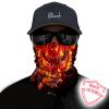 Obacle Skull Face Mask Half for Dust Wind Sun Protection 3D Tube Mask Bandana for Men Women Durable Thin Breathable Mask Riding Biker Fishing Cycling Sports Festival (Skull Gold Fire Face) view 2