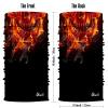 Obacle Skull Face Mask Half for Dust Wind Sun Protection 3D Tube Mask Bandana for Men Women Durable Thin Breathable Mask Riding Biker Fishing Cycling Sports Festival (Skull Gold Fire Face) view 3