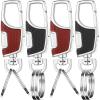 Frienda 4 Pieces Key Chain Quality Heavy Duty Car Stainless Steel Key Holder with Ring for Men and Women, Black and Brown view 1