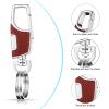 Frienda 4 Pieces Key Chain Quality Heavy Duty Car Stainless Steel Key Holder with Ring for Men and Women, Black and Brown view 3