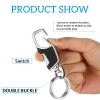 Frienda 4 Pieces Key Chain Quality Heavy Duty Car Stainless Steel Key Holder with Ring for Men and Women, Black and Brown view 4