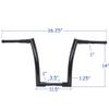 XKH- Motorcycle Black 14" Ape Hanger Handlebar Compatible With 12-16 FLD 13-17 FXDB 16-17 FXDLS 00-17 FLS [P/N: TGHD-HB031A-I-BK] view 2