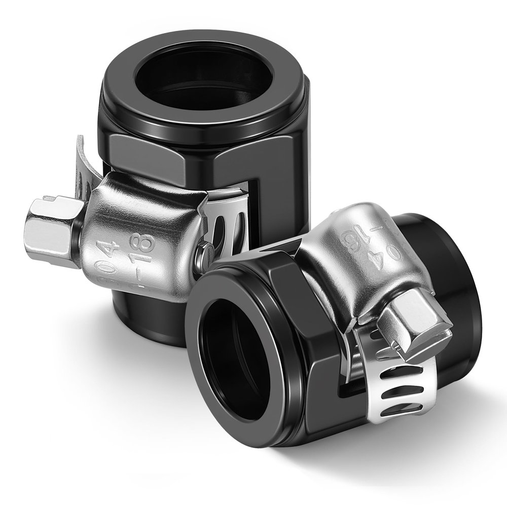 EVIL ENERGY 4PCS 6AN Hose Finisher Clamp 6061-T6 Aluminium Alloy, Black