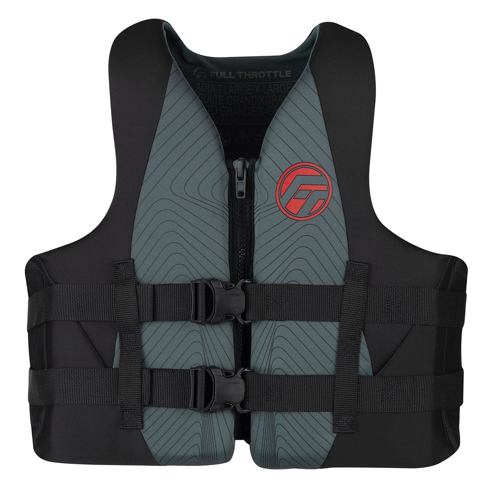 Full Throttle Adult Rapid Dry Neoprene Life Jacket, S/M, Grey