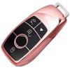 Muxkenper for Mercedes Benz key fob cover Soft TPU Remote Key Case Protector Fits for Mercedes Benz A-Class C-Class S-Class E-Class G-Class 2019 2020 2021 Smart Keyless Entry Accessories (Pink) view 1