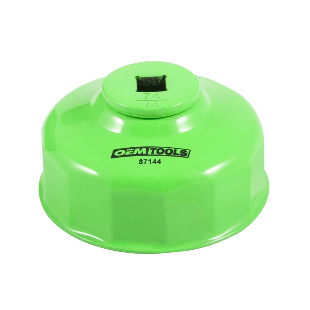 OEMTOOLS 74mm 14 Flute Oil Filter Wrench, Green, Blend