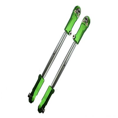 Aluminum + Stainless Steel Adjustable Front Steering Tie Rod For Arrma 1:5 KRATON 8S BLX/OUTCAST 8S BLX/KRATON EXB Roller - 2Pc Set Green