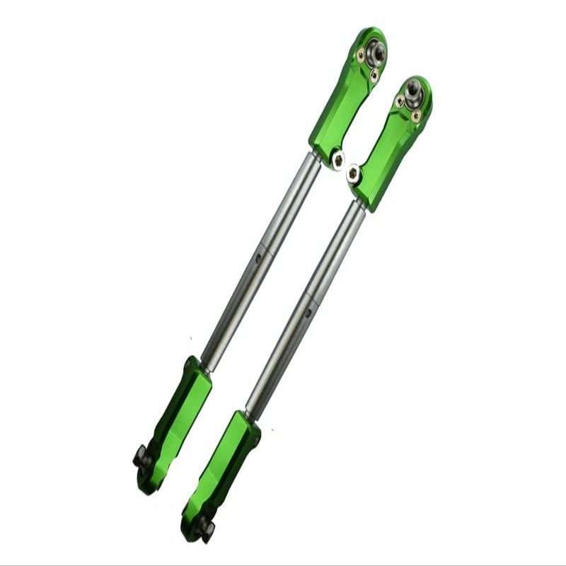 Aluminum + Stainless Steel Adjustable Front Steering Tie Rod For Arrma 1:5 KRATON 8S BLX/OUTCAST 8S BLX/KRATON EXB Roller - 2Pc Set Green