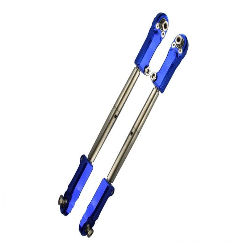 Aluminum + Stainless Steel Adjustable Front Steering Tie Rod For Arrma 1:5 KRATON 8S BLX/OUTCAST 8S BLX/KRATON EXB Roller - 2Pc Set Blue