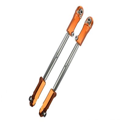 Aluminum + Stainless Steel Adjustable Front Steering Tie Rod For Arrma 1:5 KRATON 8S BLX/OUTCAST 8S BLX/KRATON EXB Roller - 2Pc Set Orange