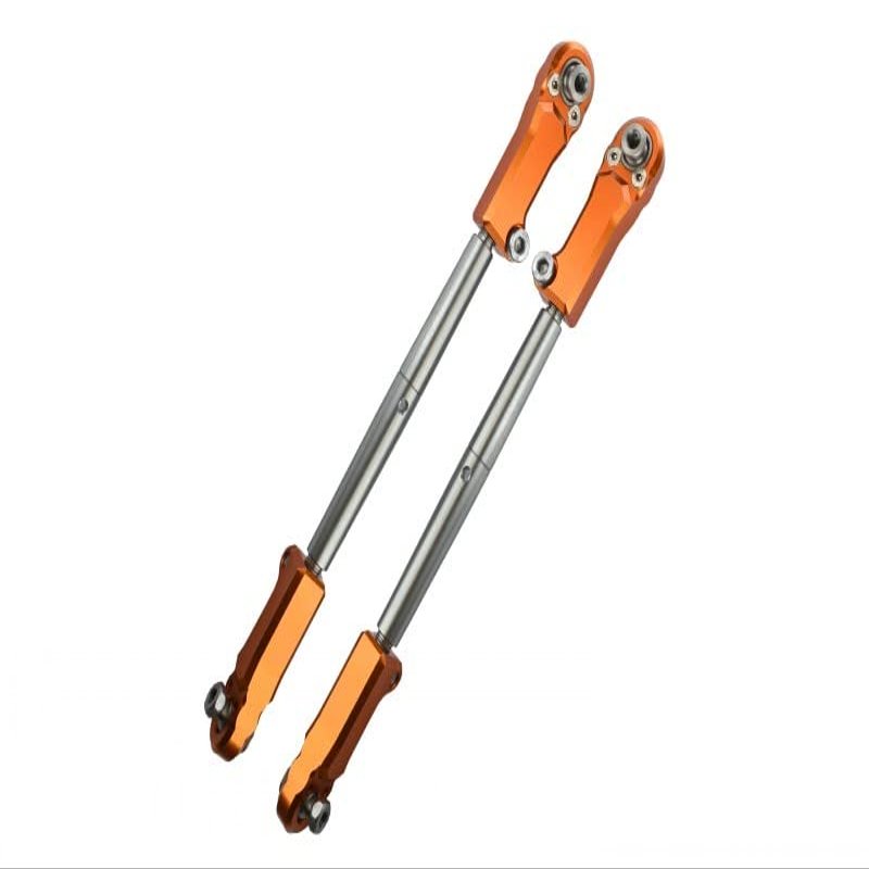 Aluminum + Stainless Steel Adjustable Front Steering Tie Rod For Arrma 1:5 KRATON 8S BLX/OUTCAST 8S BLX/KRATON EXB Roller - 2Pc Set Orange