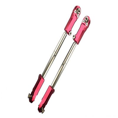 Aluminum + Stainless Steel Adjustable Front Steering Tie Rod For Arrma 1:5 KRATON 8S BLX/OUTCAST 8S BLX/KRATON EXB Roller - 2Pc Set Red