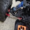 Aluminum + Stainless Steel Adjustable Front Steering Tie Rod For Arrma 1:5 KRATON 8S BLX/OUTCAST 8S BLX/KRATON EXB Roller - 2Pc Set Red view 3