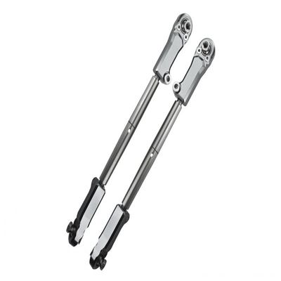 Aluminum + Stainless Steel Adjustable Front Steering Tie Rod For Arrma 1:5 KRATON 8S BLX/OUTCAST 8S BLX/KRATON EXB Roller - 2Pc Set Silver