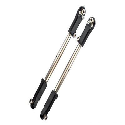 Aluminum + Stainless Steel Adjustable Front Steering Tie Rod For Arrma 1:5 KRATON 8S BLX/OUTCAST 8S BLX/KRATON EXB Roller - 2Pc Set Black